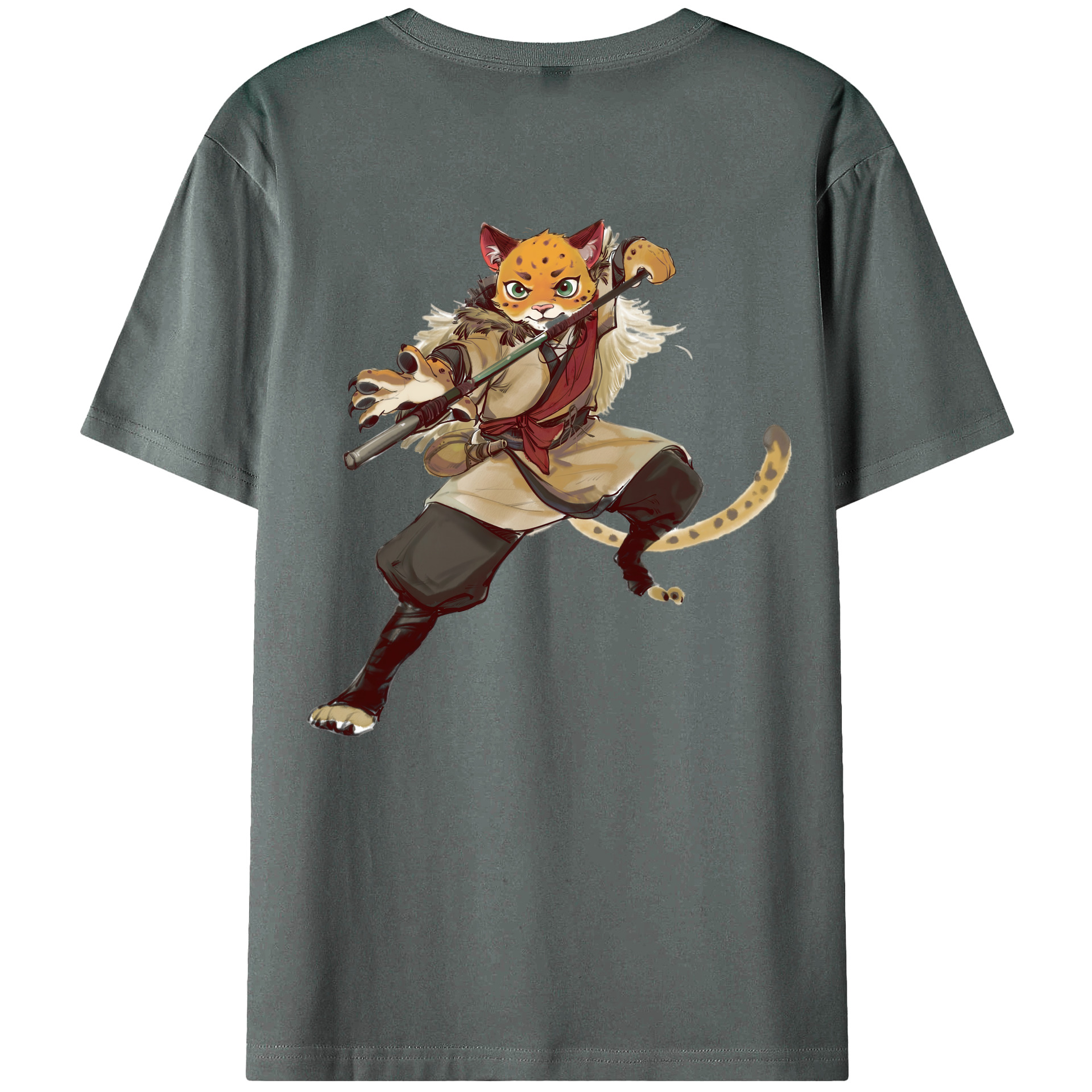 （画像用） Ne Zha 2 ナタ 魔童の大暴れ 綿100％ メンズ半袖Tシャツ（バックプリント） 通気性